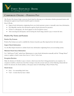 Positive Pay - First Republic Bank