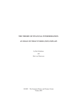 the theory of financial intermediation