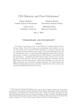 CEO Behavior and Firm Performance