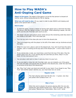 How to Play WADA`s Anti