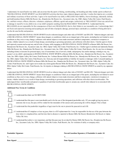 Season Pass 16/17 I understand, for myself and/or my child, and am