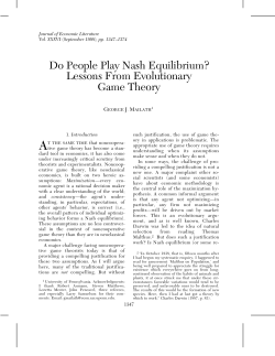 Do People Play Nash Equilibrium?