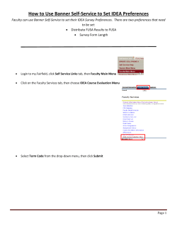 How to Use Banner Self-Service to Set IDEA Preferences