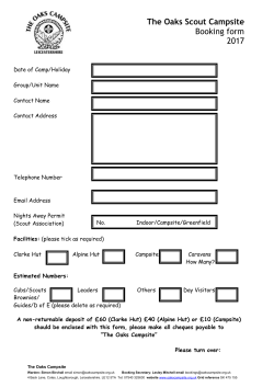 2017 Booking form - The Oaks Scout Campsite