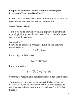 Chapter 7: Economic Growth without Technological Progress (A