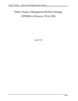 Public Finance Management Reform Strategy (PFMRS) of Kosovo