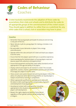 Codes of Behaviour Coaches