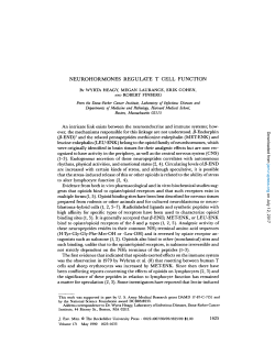 NEUROHORMONES REGULATE T CELL FUNCTION An intricate