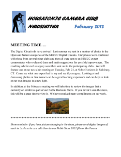 HOUSATONIC CAMERA CLUB NEWSLETTER February 2012