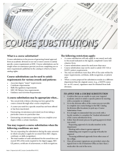 COURSE SUBSTITUTIONS