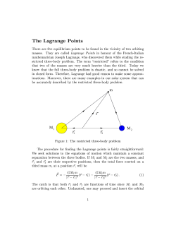The Lagrange Points There are five equilibrium points to be found in