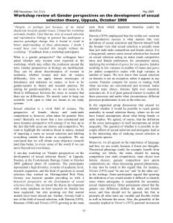 Workshop review of: Gender perspectives on the development of