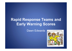 Rapid Response Teams and Early Warning Scores