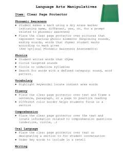 Language Arts Manipulatives