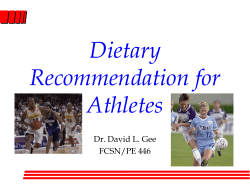 Dietary Recommendation for Athletes