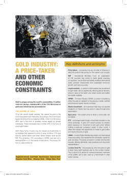 gold industry: a price-taker and other economic constraints