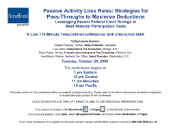 Passive Activity Loss Rules: Strategies for Pass