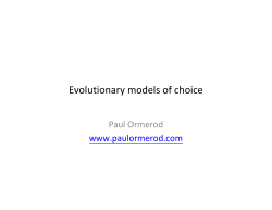 Evolutionary models of choice