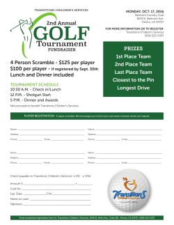 4 Person Scramble - $125 per player Lunch and Dinner included