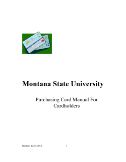 purchasing card manual - Montana State University