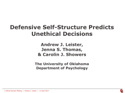 Defensive self-structure predicts unethical decisions