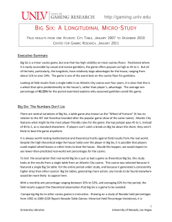 Big Six - UNLV Gaming Research - University of Nevada, Las Vegas