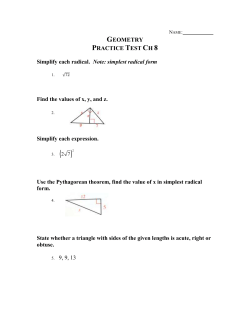 Geometry Practice Test ch 8