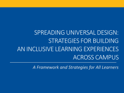 Spreading Universal Design: Strategies for Building an Inclusive