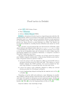 Proof tactics in Dedukti - Fr&eacute;d&eacute;ric Blanqui`s homepage