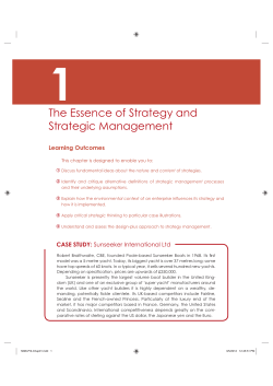 The Essence of Strategy and Strategic Management