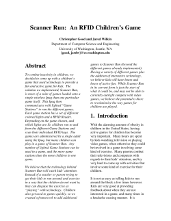 Scanner Run: An RFID Children`s Game