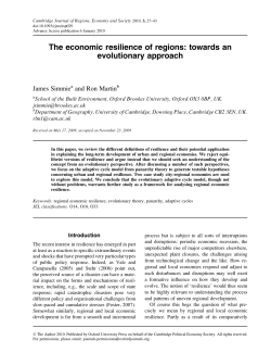 The economic resilience of regions: towards an evolutionary approach