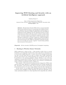 Improving WSN Routing and Security with an Artificial Intelligence