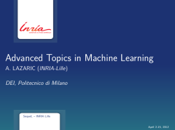 Advanced Topics in Machine Learning