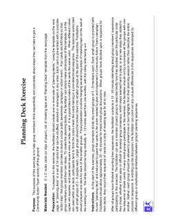 Planning Deck Exercise - Transforming Communities