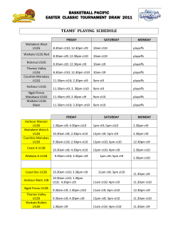 Teams Playing Schedule