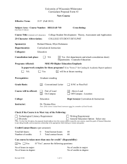 HELEAD 710: College Student Development