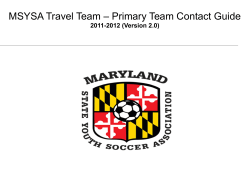 MSYSA Travel Team – Primary Team Contact Guide