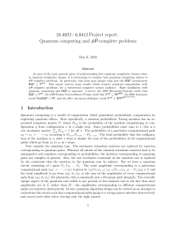 Quantum Computing and #P-complete Problems