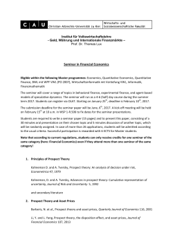 Seminar in Financial Economics - Lehrstuhl f&uuml;r Geld, W&auml;hrung und
