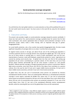 ILO brief on Social Protection Coverage and Gender