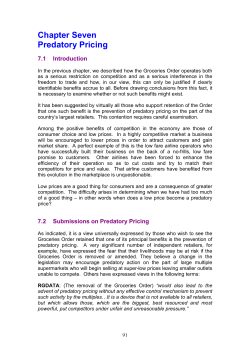 Chapter Seven Predatory Pricing