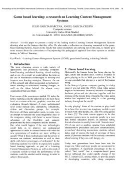 Game based learning: a research on Learning Content