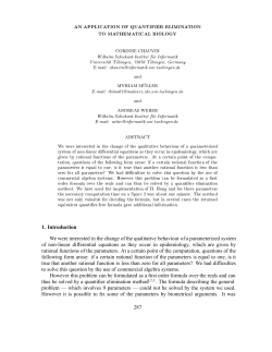 AN APPLICATION OF QUANTIFIER ELIMINATION TO