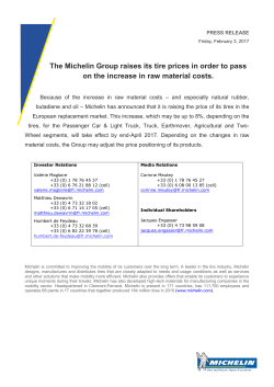 The Michelin Group raises its tire prices in order to pass on the
