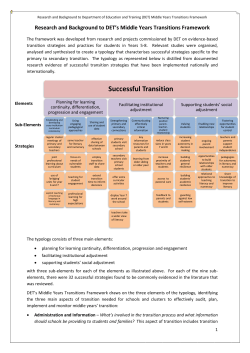 DET Middle Years Transitions Framework