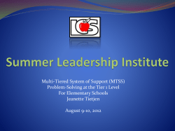 Tier 1 Intervention - Lake County Schools