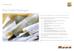 Five Credit Strategies