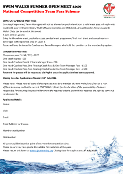 SWIM WALES SUMMER OPEN MEET 2016 National Competition