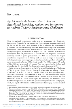 New Takes on Established Principles, Actions and Institutions to